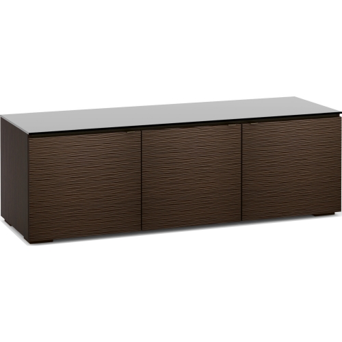 Berlin 237 65" TV Stand Cabinet in Textured Wenge w/ Black Glass